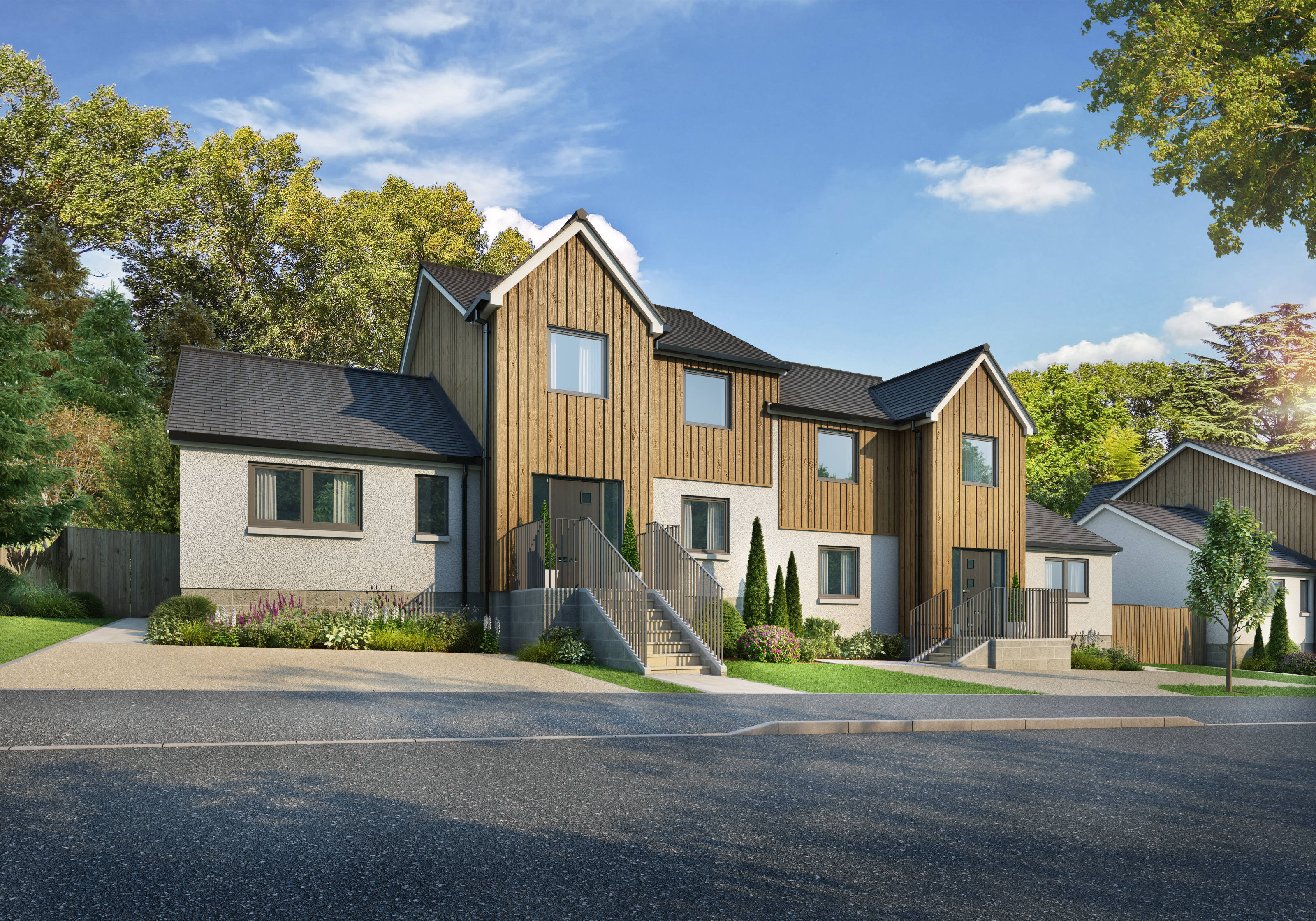 Kylintra semi-detached home exterior at Dulicht Court, Grantown-on-Spey